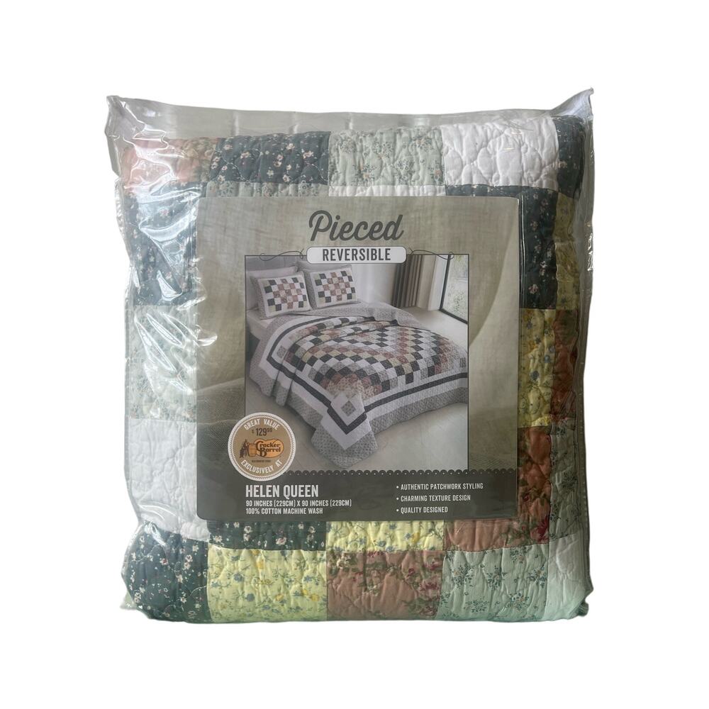 Cracker Barrel Helen Reversible Pieced Quilt, Queen
